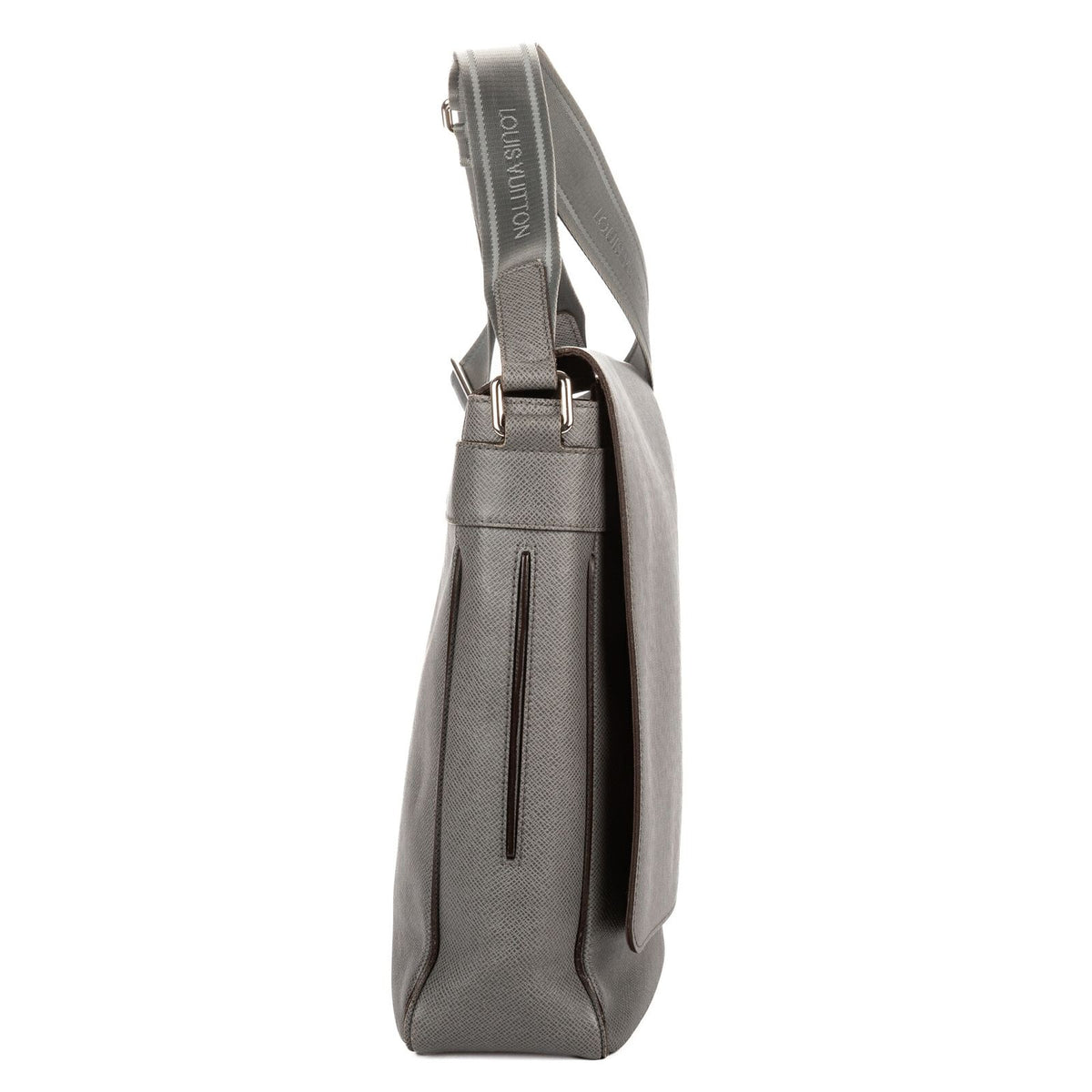 Louis Vuitton Roman Messenger Bag Gray Taiga Leather — view 4
