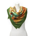 Hermes Scarf Green Orange Brown Silk