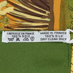 Hermes Scarf Green Orange Brown Silk — view 5