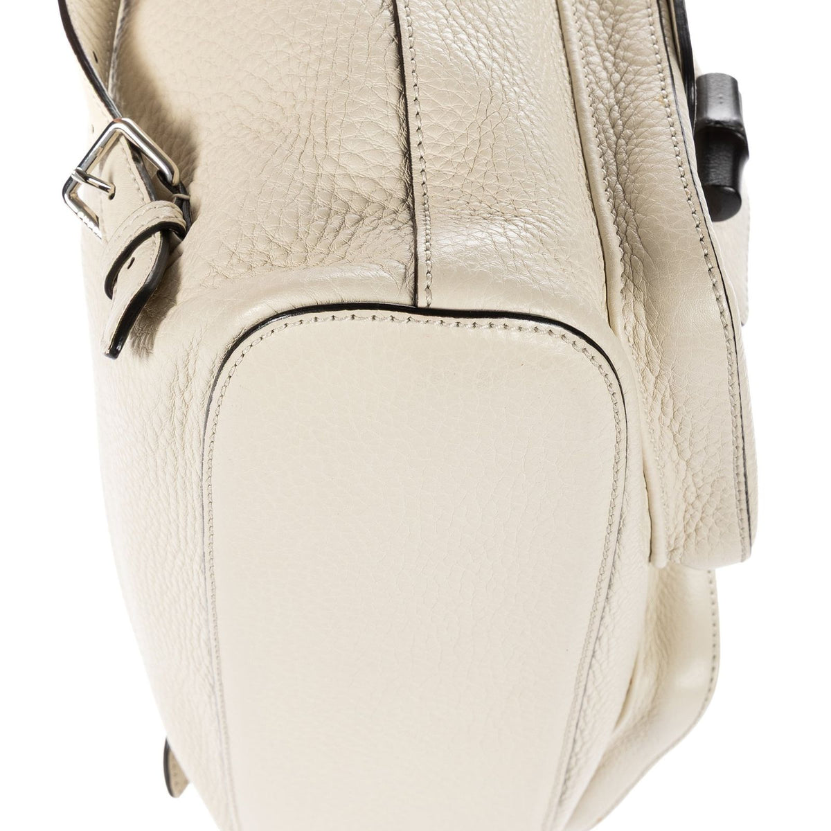 Gucci Front Pocket Backpack Ivory Grain Calfskin Leather — view 7