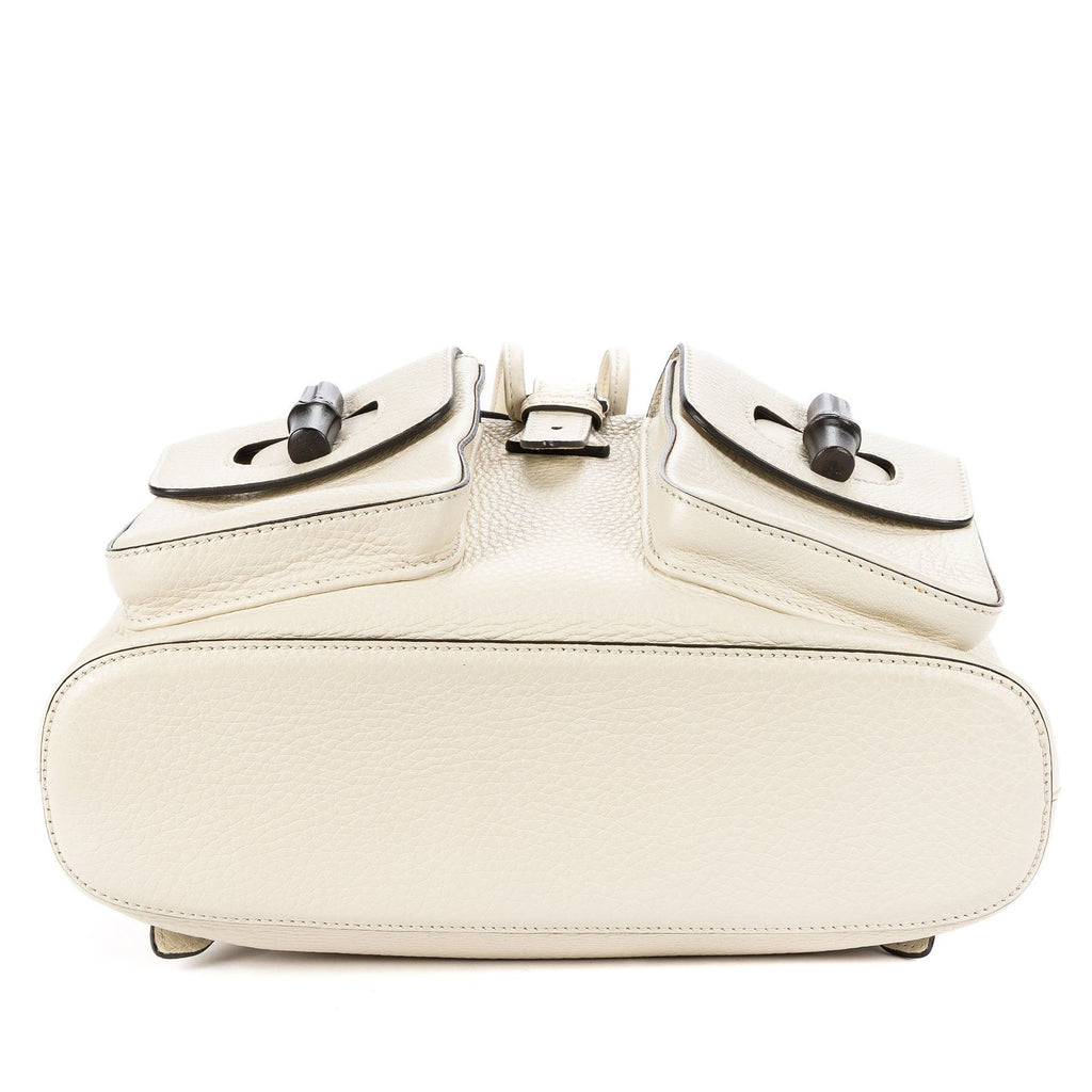 Gucci Front Pocket Backpack Ivory Grain Calfskin Leather — view 6