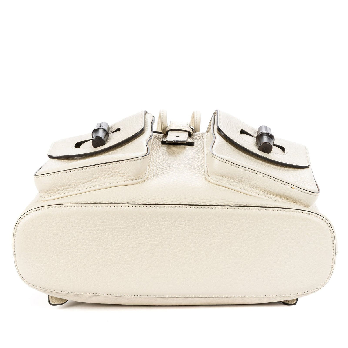 Gucci Front Pocket Backpack Ivory Grain Calfskin Leather — view 6