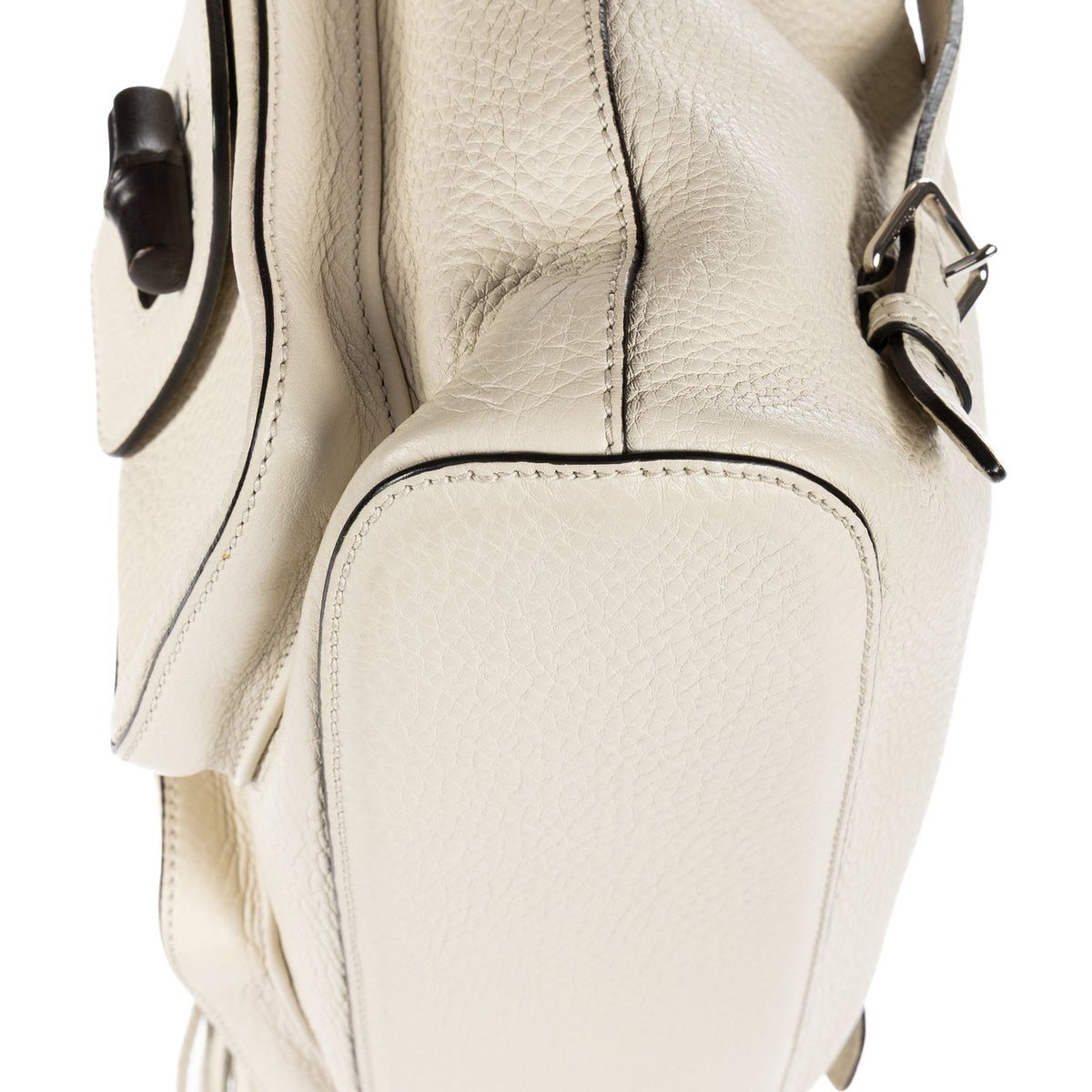 Gucci Front Pocket Backpack Ivory Grain Calfskin Leather — view 8