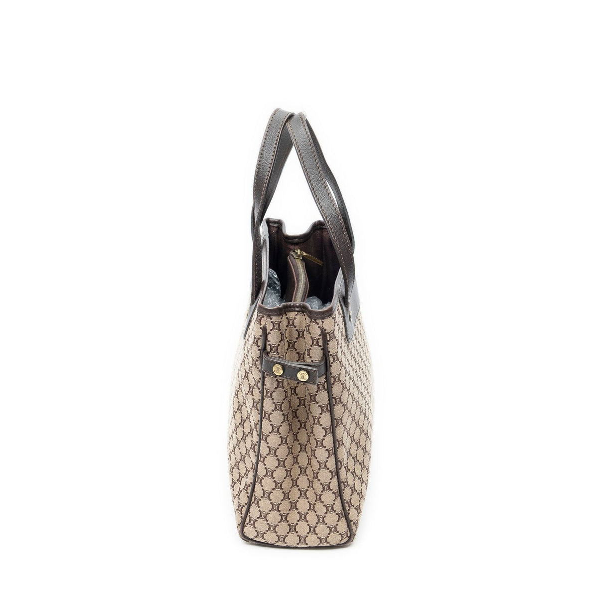 Celine Small Pop Tote Bag Brown Macadam Canvas — view 3
