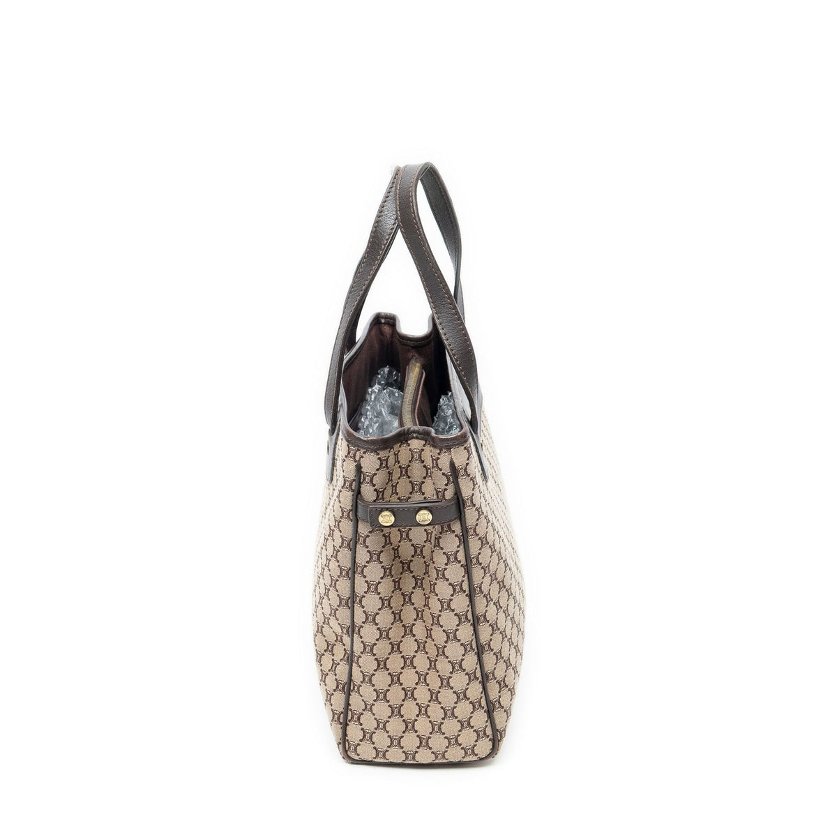 Celine Small Pop Tote Bag Brown Macadam Canvas — view 4