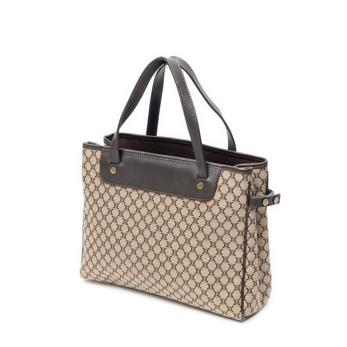 Celine Small Pop Tote Bag Brown Macadam Canvas — view 2