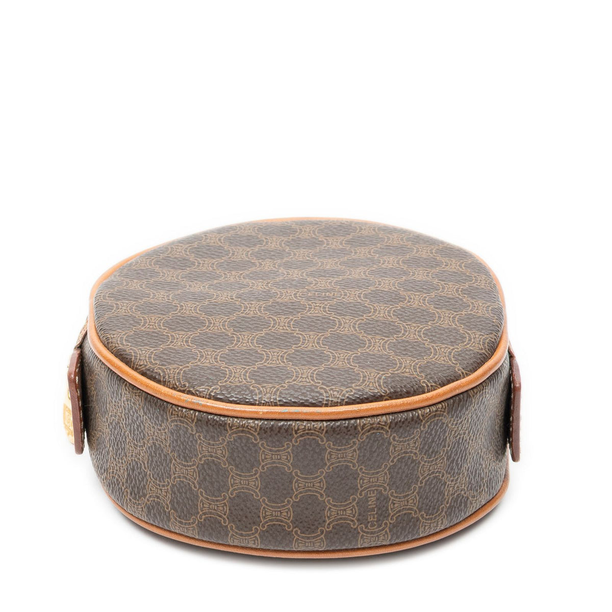 Celine Mini Round Pouch Brown Macadam Canvas — view 6