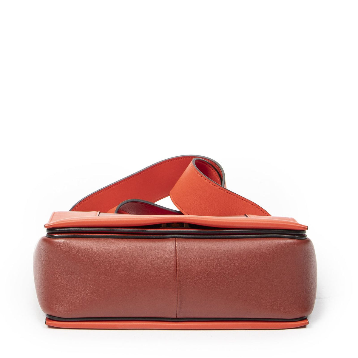 Celine Frame Cross Belt Bag Orange Red Calfskin Leather — view 6