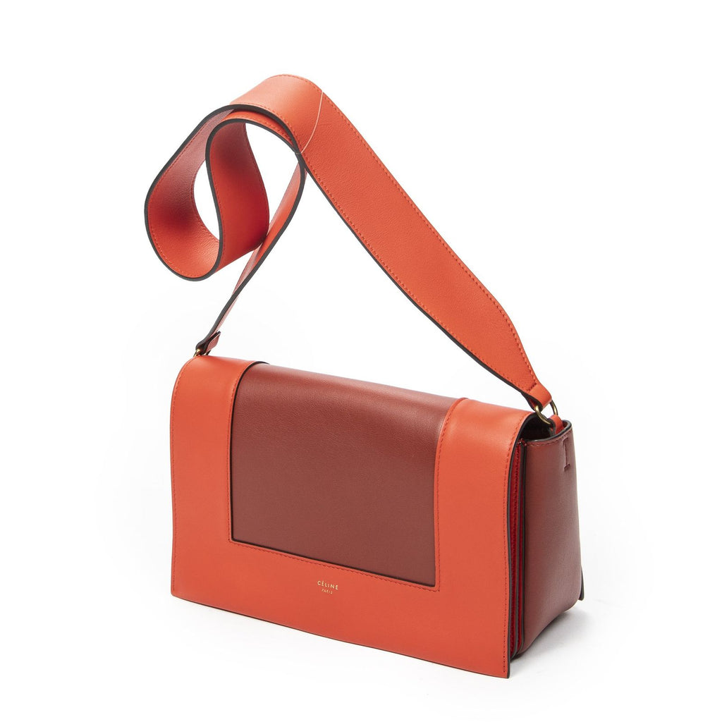 Celine Frame Cross Belt Bag Orange Red Calfskin Leather — view 2