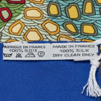 Hermes Scarf Blue Green Yellow Silk — view 5