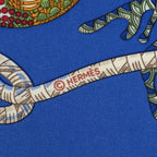 Hermes Scarf Blue Green Yellow Silk — view 4
