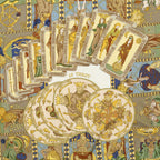 Hermes Scarf Taupe Gold White Silk — view 3