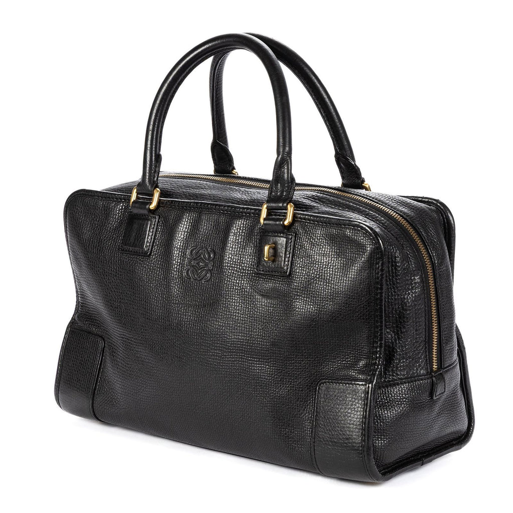 Loewe Amazona Black Grain Calfskin Leather Handbag — view 2