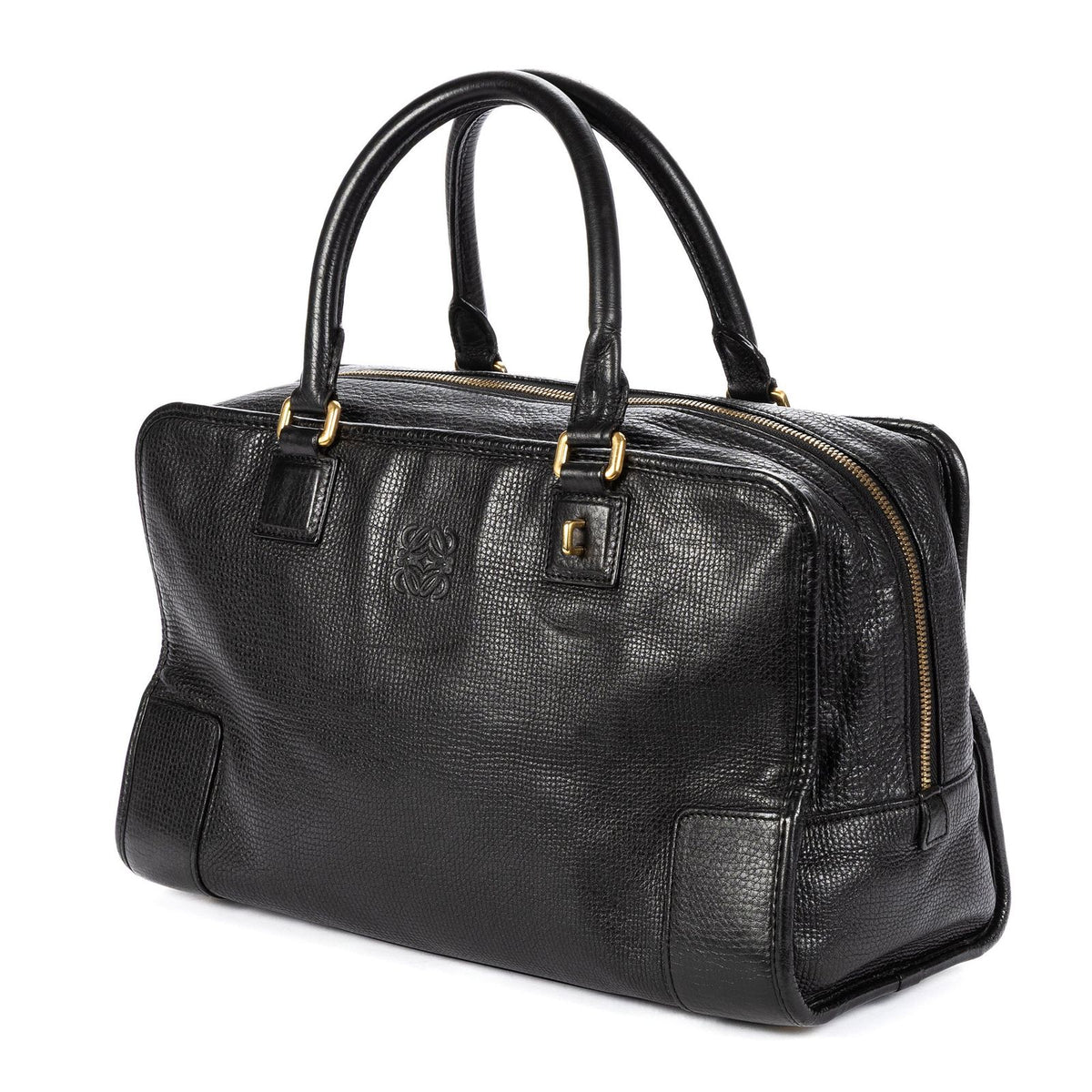 Loewe Amazona Black Grain Calfskin Leather Handbag — view 2