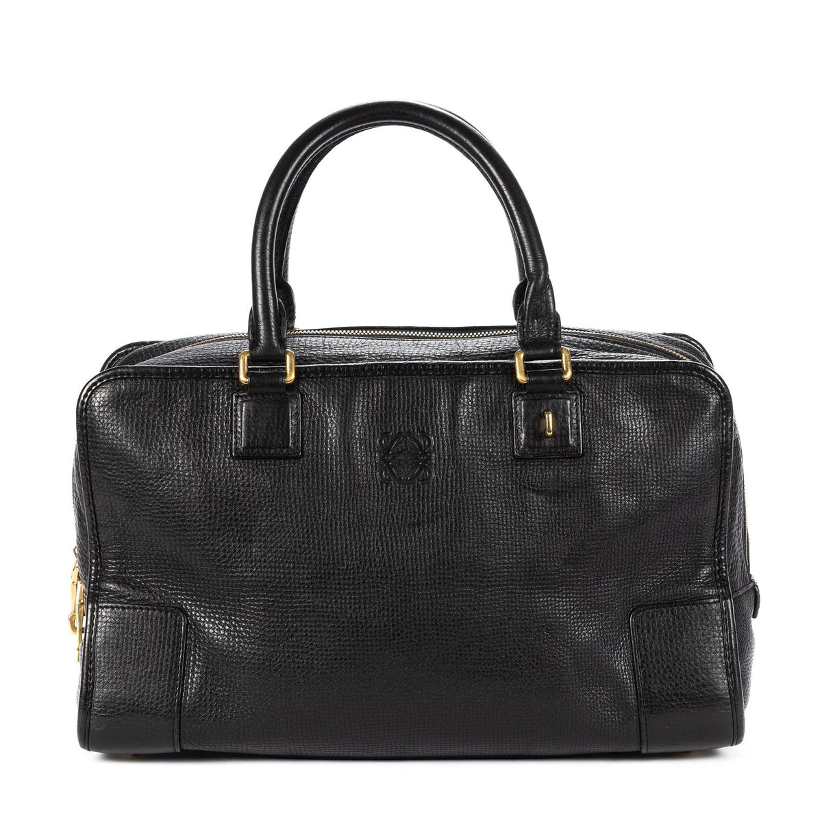 Loewe Amazona Black Grain Calfskin Leather Handbag