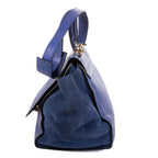 Celine Midi Trapeze Blue Calfskin Leather Shoulder Bag — view 3