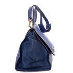 Celine Midi Trapeze Blue Calfskin Leather Shoulder Bag — view 4
