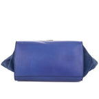 Celine Midi Trapeze Blue Calfskin Leather Shoulder Bag — view 6
