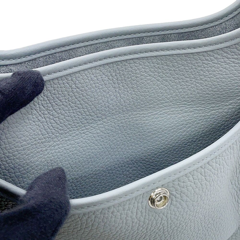 Hermes Shoulder Bag Evelyne 3 23 Gris Pantin Silver Taurillon Clemence — view 7