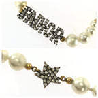 Dior J'adior Faux Pearl Rhinestone White Gold Metal Choker Necklace — view 2