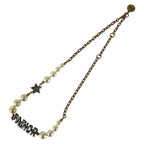 Dior J'adior Faux Pearl Rhinestone White Gold Metal Choker Necklace — view 5