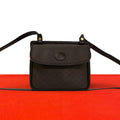 Gucci Vintage Micro GG Pattern Logo Leather Shoulder Bag Crossbody Brown