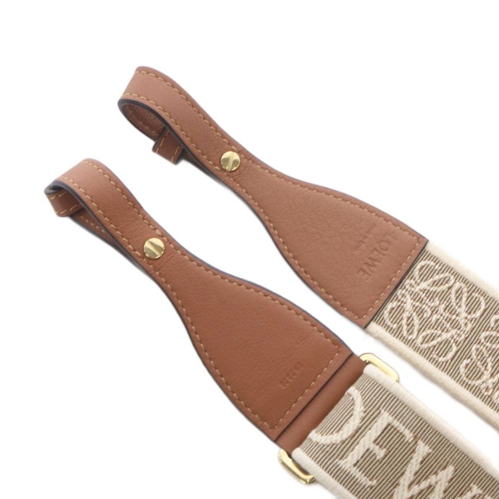 Loewe Strap Shoulder Anagram Pattern Beige Brown Logo Leather — view 3