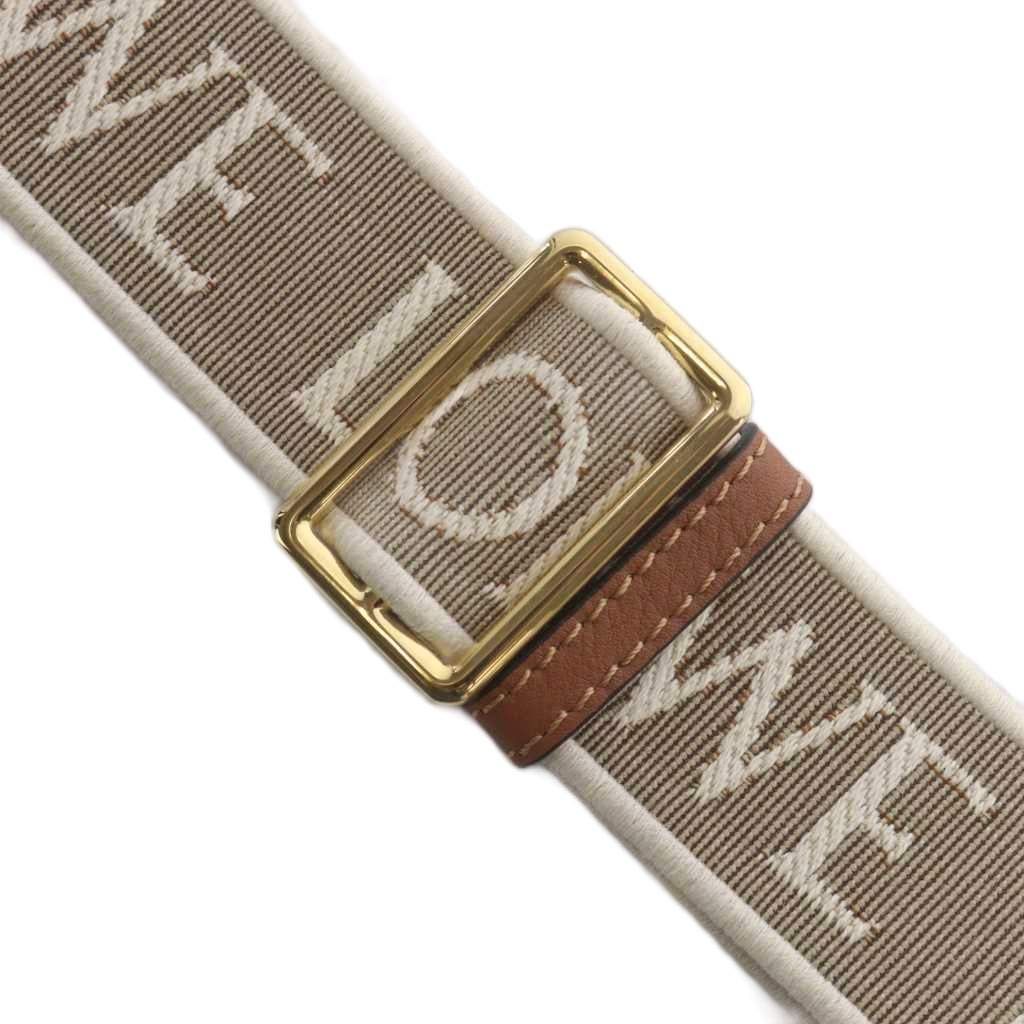 Loewe Strap Shoulder Anagram Pattern Beige Brown Logo Leather — view 7