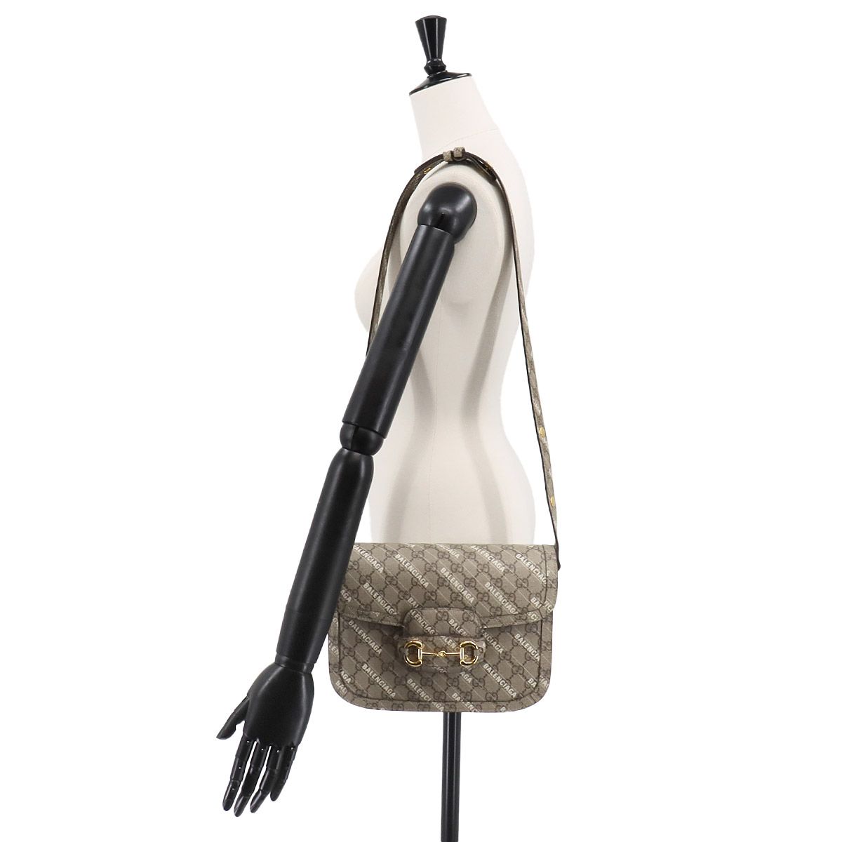 Gucci Hacker Horsebit 1955 Shoulder Bag GG Supreme Beige — view 8