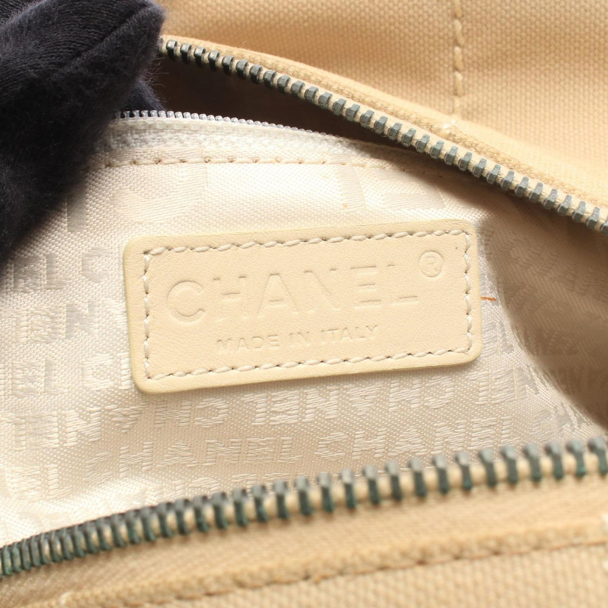 Chanel Choco Bar Beige Canvas Leather Bar Boston Bag — view 4