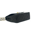 Chanel Vintage Quilted CC Logo Lambskin Chain Shoulder Bag Black — view 7