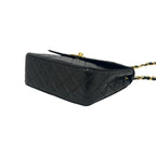 Chanel Vintage Quilted CC Logo Lambskin Chain Shoulder Bag Black — view 8