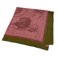 Hermes Carre 130 Ex-Libris Carriage Pink Khaki Silk Scarf