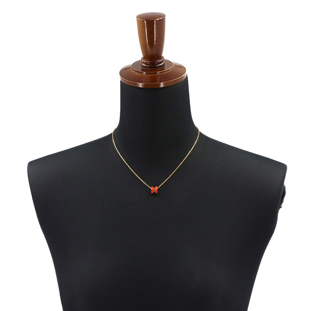 Hermes Mini Pop H Necklace Orange Gold — view 5
