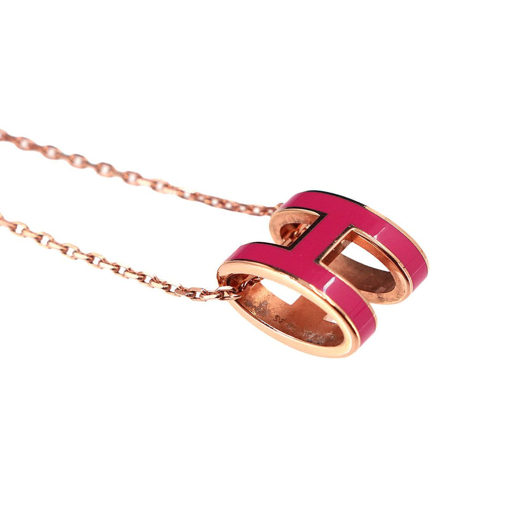 Hermes Pop H Necklace Rose Pink Gold — view 5