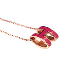 Hermes Pop H Necklace Rose Pink Gold — view 5