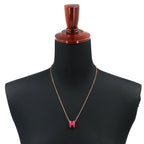 Hermes Pop H Necklace Rose Pink Gold — view 6