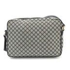 Celine Macadam Shoulder Bag Canvas Leather Gray Black Silver — view 2