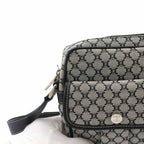 Celine Macadam Shoulder Bag Canvas Leather Gray Black Silver — view 8