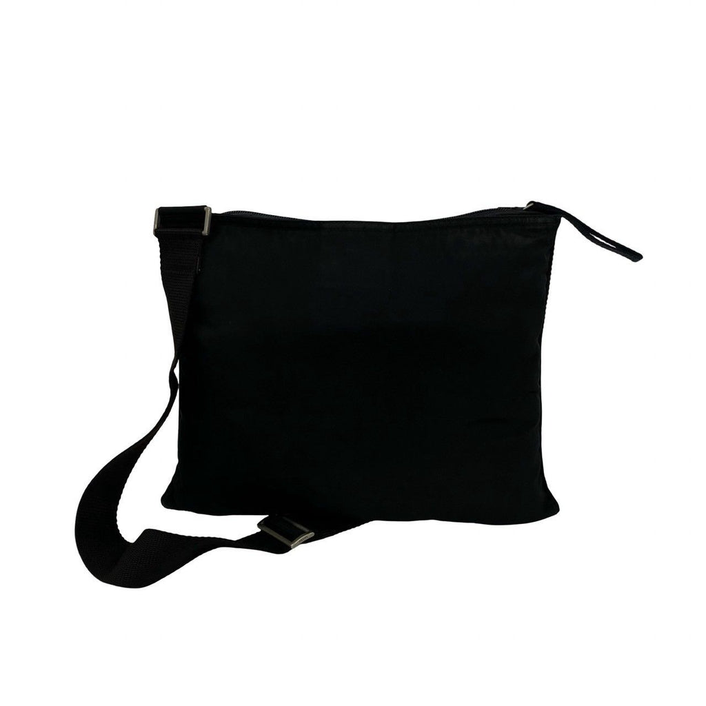 Prada Triangle Logo Tessuto Nylon Shoulder Bag Crossbody Pochette Black — view 3