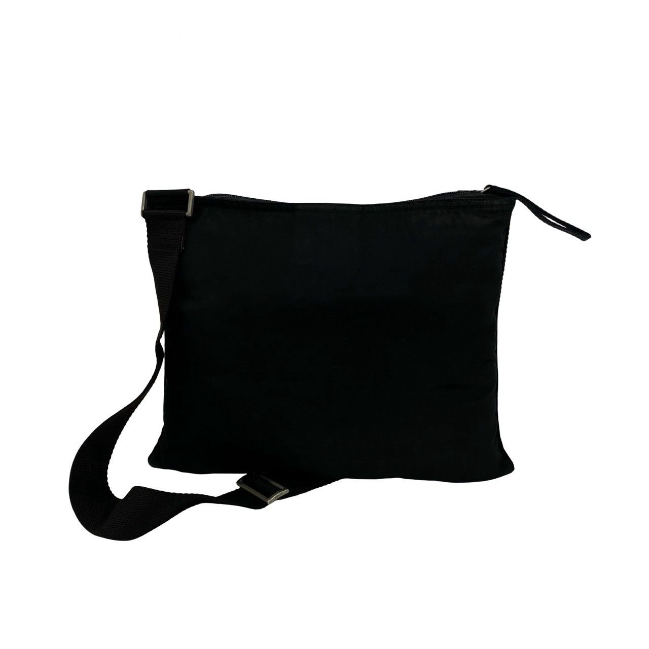 Prada Triangle Logo Tessuto Nylon Shoulder Bag Crossbody Pochette Black — view 3
