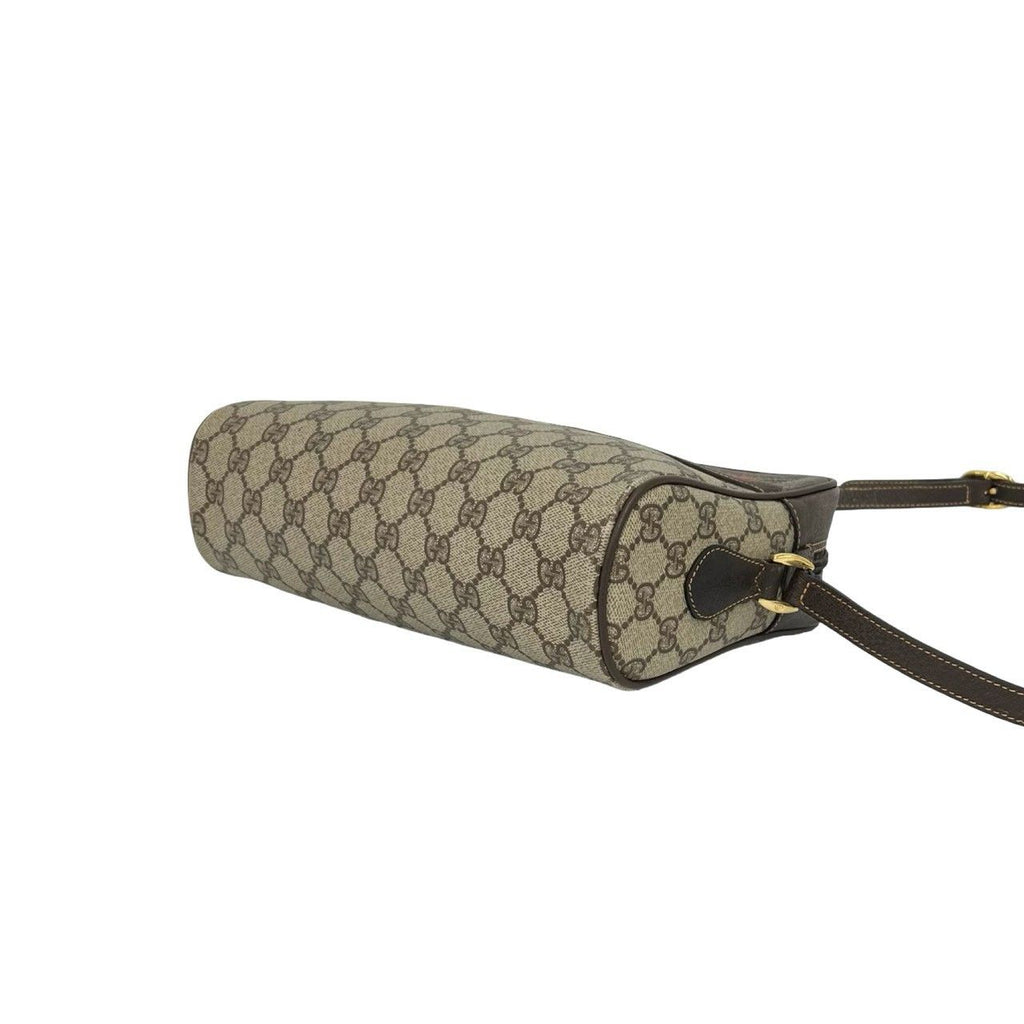 Gucci Vintage Sherry Line GG Logo Pattern Leather Shoulder Bag Pochette Brown — view 8