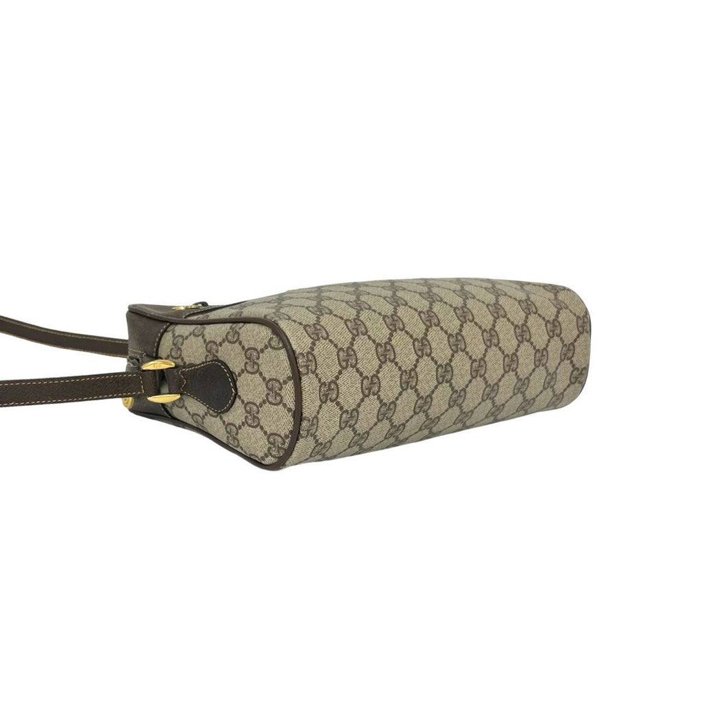 Gucci Vintage Sherry Line GG Logo Pattern Leather Shoulder Bag Pochette Brown — view 7