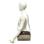 Gucci Vintage Sherry Line GG Logo Pattern Leather Shoulder Bag Pochette Brown — view 2