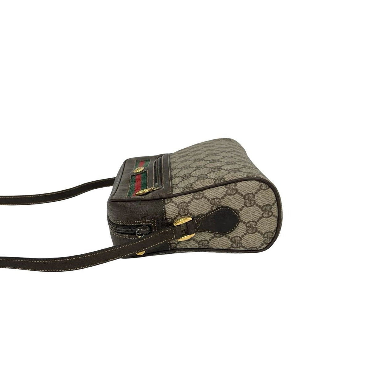 Gucci Vintage Sherry Line GG Logo Pattern Leather Shoulder Bag Pochette Brown — view 5