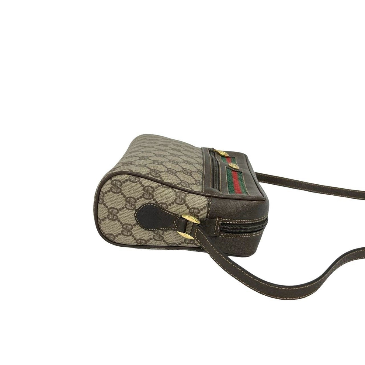 Gucci Vintage Sherry Line GG Logo Pattern Leather Shoulder Bag Pochette Brown — view 6