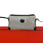 Gucci Vintage Micro GG Logo Leather Shoulder Bag Pochette Navy