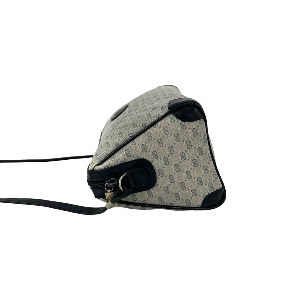 Gucci Vintage Micro GG Logo Leather Shoulder Bag Pochette Navy — view 5