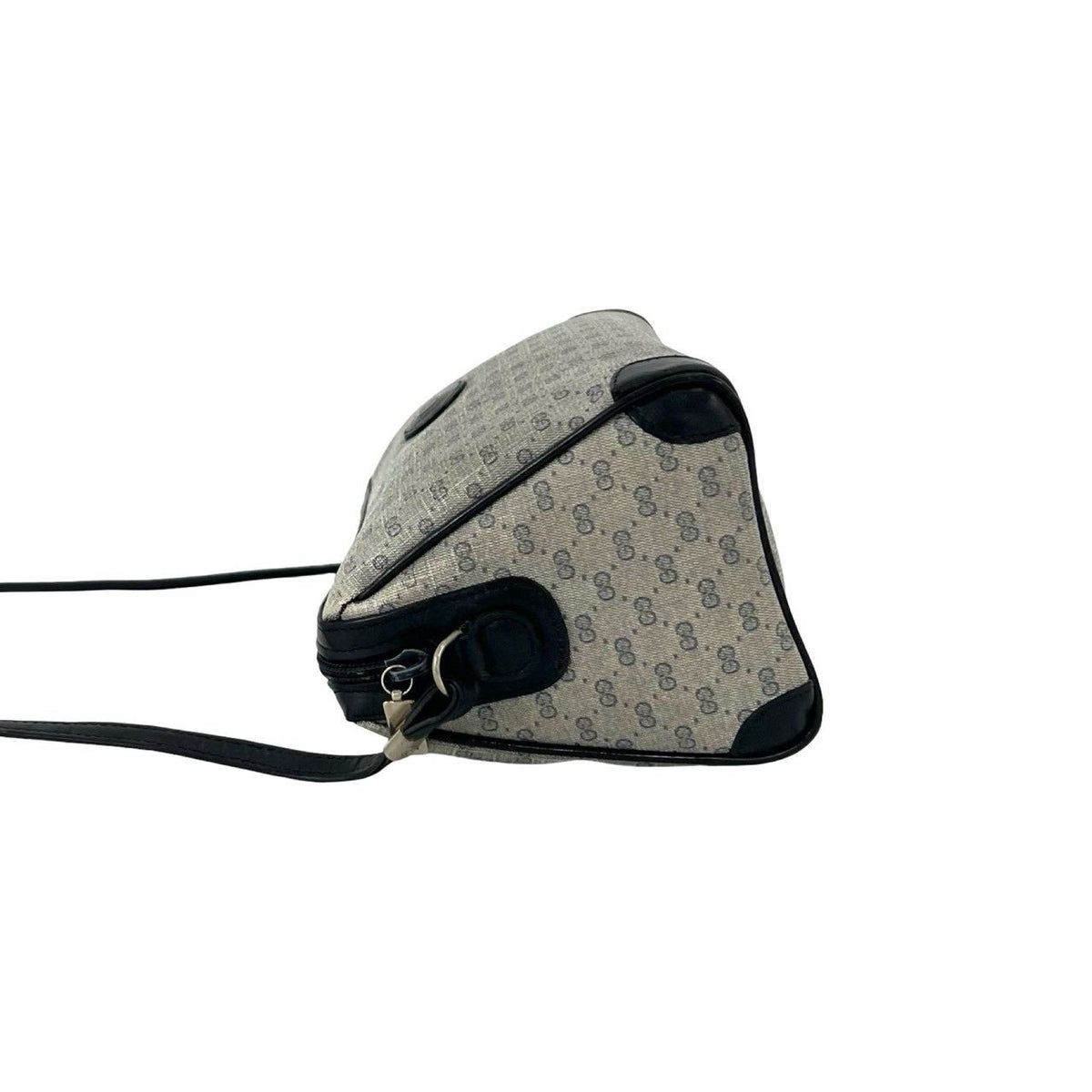 Gucci Vintage Micro GG Logo Leather Shoulder Bag Pochette Navy — view 5