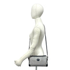 Gucci Vintage Micro GG Logo Leather Shoulder Bag Pochette Navy — view 2